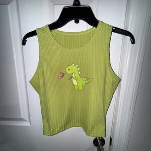 Green Dinosaur Kids Tank Top
